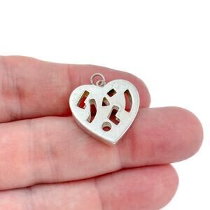 Vintage Sterling Silver 925 Cutout Heart Pendant